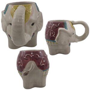 Pier 1 Imports Hand Painted Dolomite 14 Oz Elephant Mug